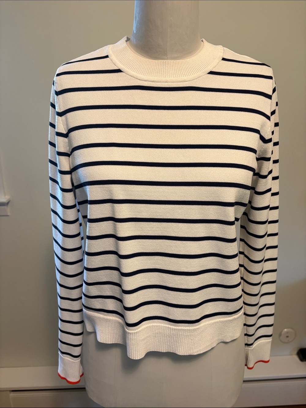 On 34th Striped Knit Crewneck Sweater/Size S